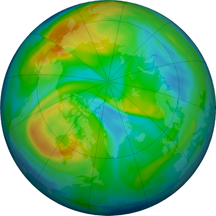 Arctic ozone map for 06 December 2022